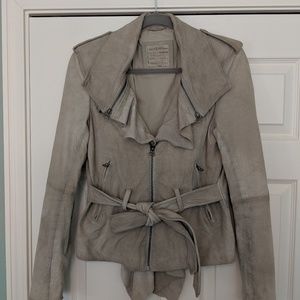 AllSaints suede waterfall jacket